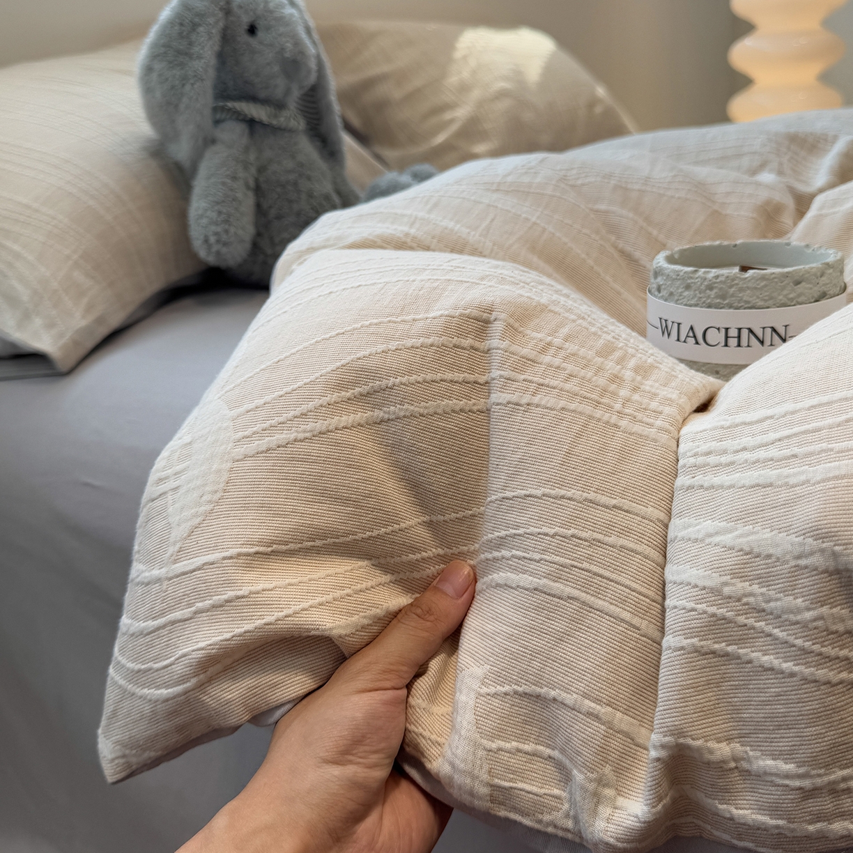 91家纺网 家纺一手货源 找家纺 （总）慕尚家纺 2025新款全棉空气立体提花磨毛四件套