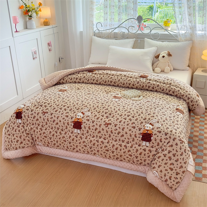 91家纺网 家纺一手货源 找家纺 （总）默忆 2025新款牛奶绒豆豆被被子被芯