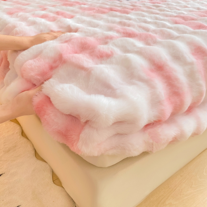 91家纺网 家纺一手货源 找家纺 （总）品乐家纺 2025新款A类300g泡泡兔绒床笠