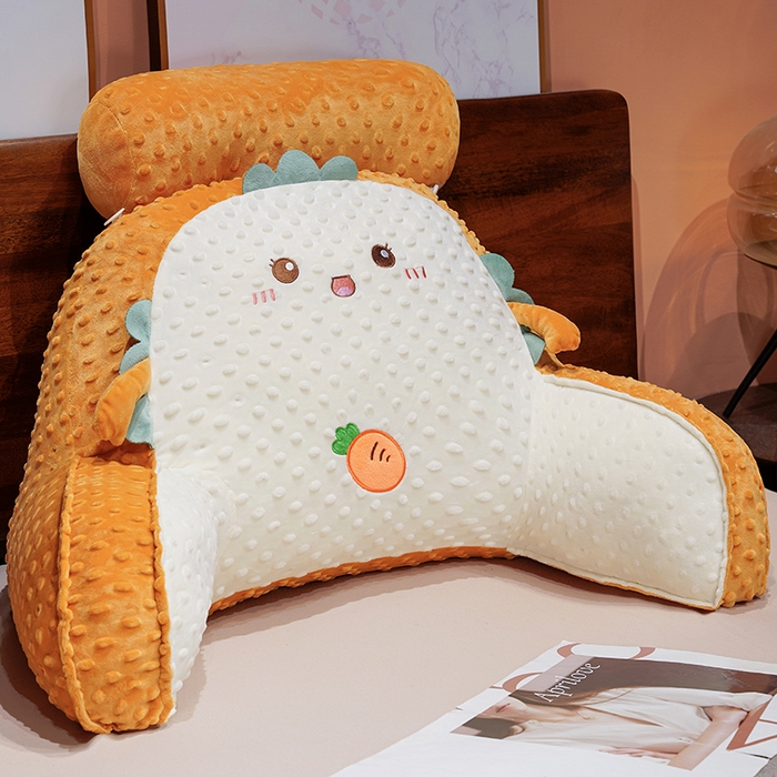 仟亿莱 2025新款卡通压泡豆豆绒拥抱式腰靠 拥抱豆豆吐司