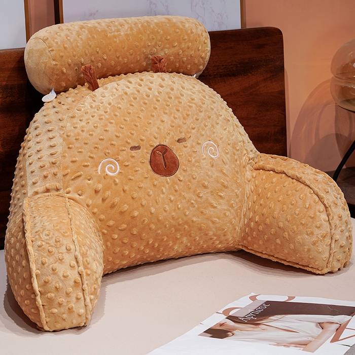 仟亿莱 2025新款卡通压泡豆豆绒拥抱式腰靠 拥抱豆豆水豚