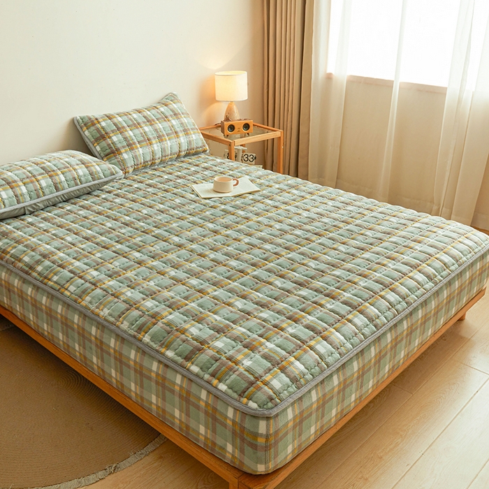 91家纺网 家纺一手货源 找家纺 （总）澳梵家居 2025新款无印风牛奶绒夹棉床笠