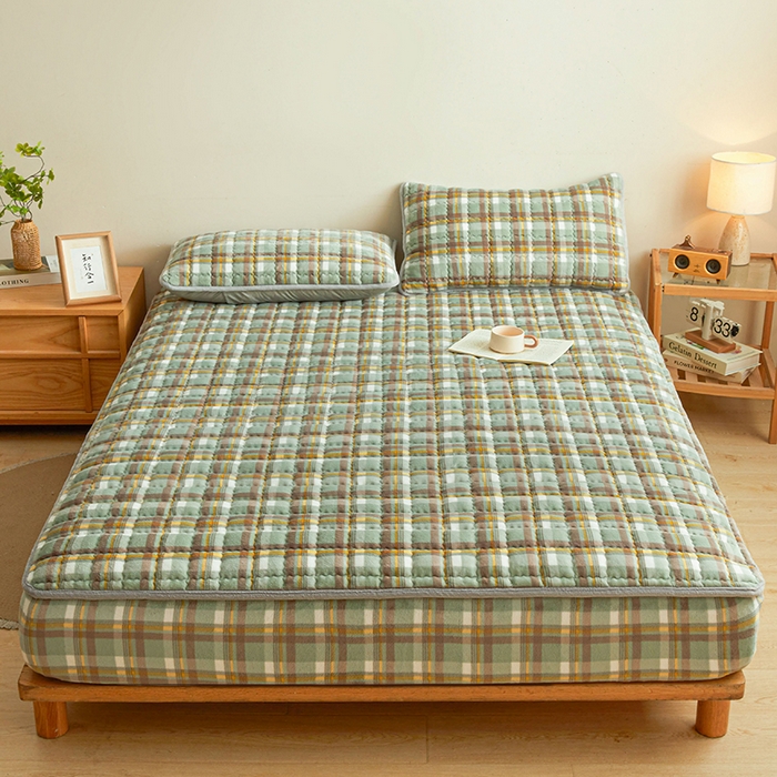 91家纺网 家纺一手货源 找家纺 （总）澳梵家居 2025新款无印风牛奶绒夹棉床笠