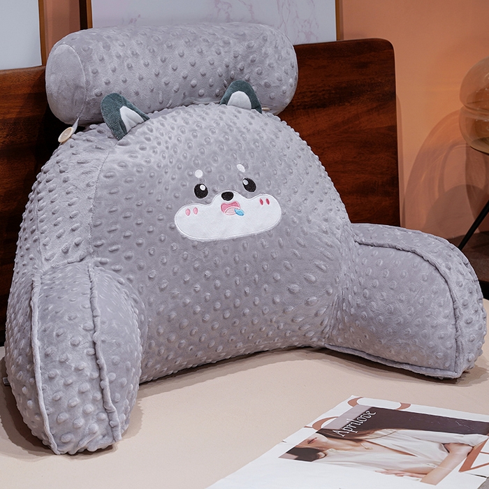 仟亿莱 2025新款卡通压泡豆豆绒拥抱式腰靠 拥抱豆豆哈士奇