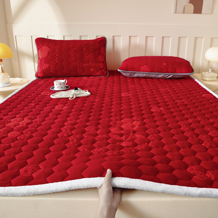 91家纺网 家纺一手货源 找家纺 （总）情煊家纺 2025新款A类牛奶绒印花夹棉床垫