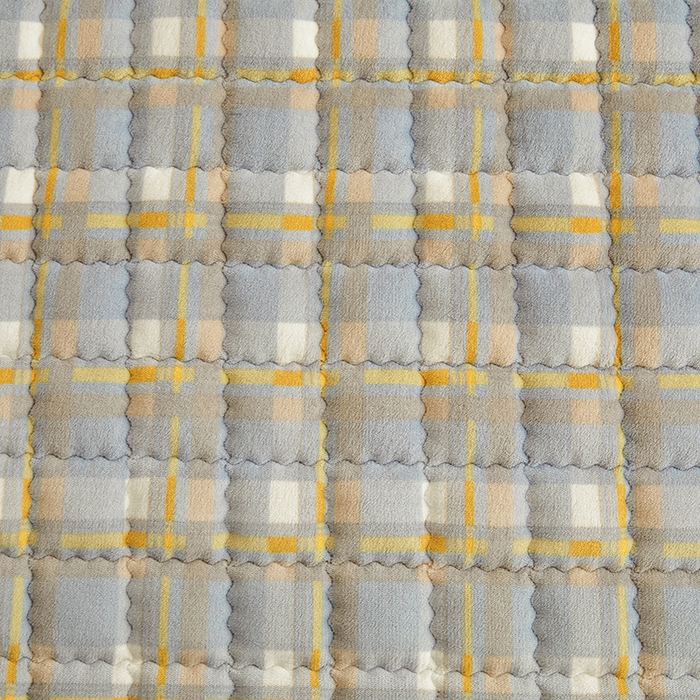 91家纺网 家纺一手货源 找家纺 澳梵家居 2025新款无印风牛奶绒夹棉床笠 蓝黄格纹