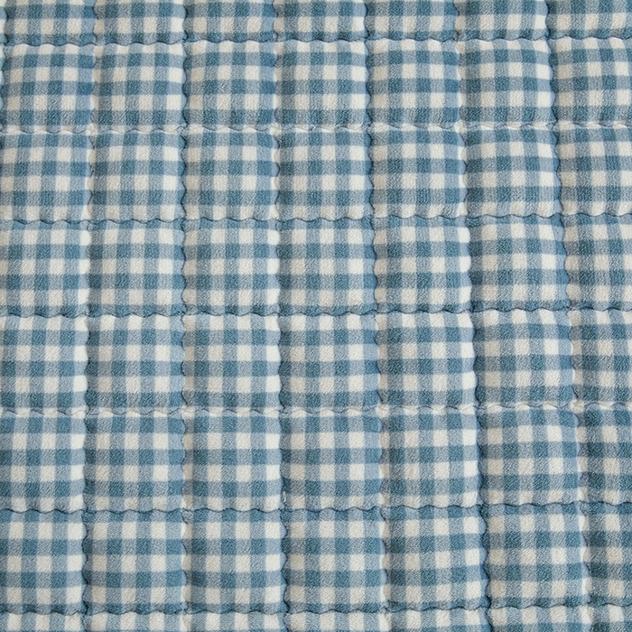 91家纺网 家纺一手货源 找家纺 澳梵家居 2025新款无印风牛奶绒夹棉床笠 浅蓝格纹