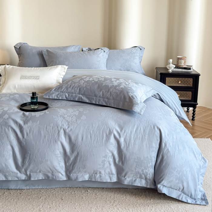 91家纺网 家纺一手货源 找家纺 （总）魅都2025秋冬 全棉厚织长绒棉磨毛立体浮雕提花四件套全棉四件套微风知晓