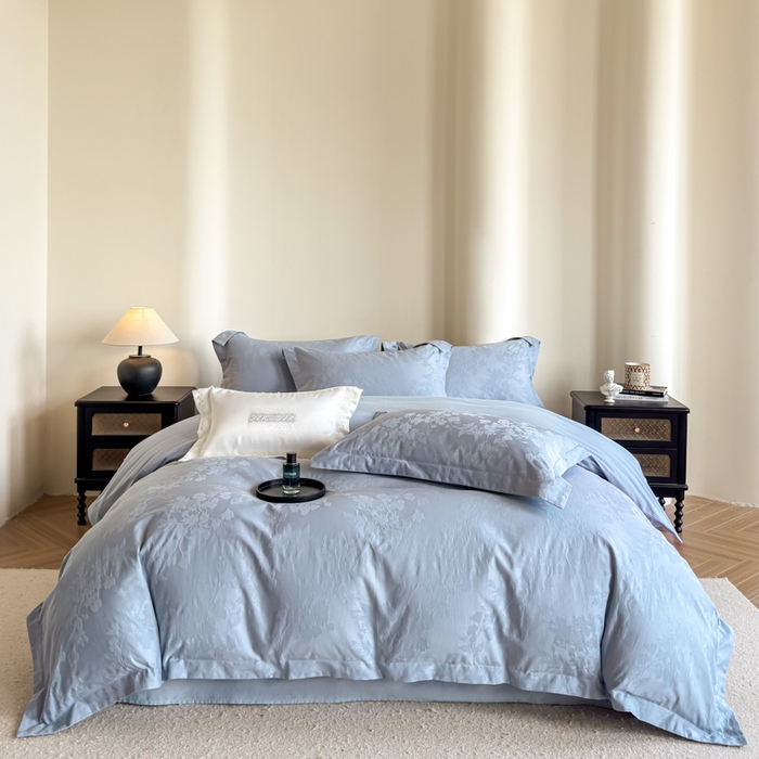 91家纺网 家纺一手货源 找家纺 （总）魅都2025秋冬 全棉厚织长绒棉磨毛立体浮雕提花四件套全棉四件套微风知晓