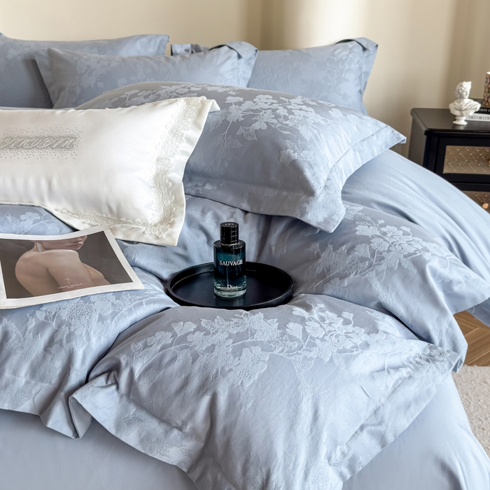 91家纺网 家纺一手货源 找家纺 （总）魅都2025秋冬 全棉厚织长绒棉磨毛立体浮雕提花四件套全棉四件套微风知晓