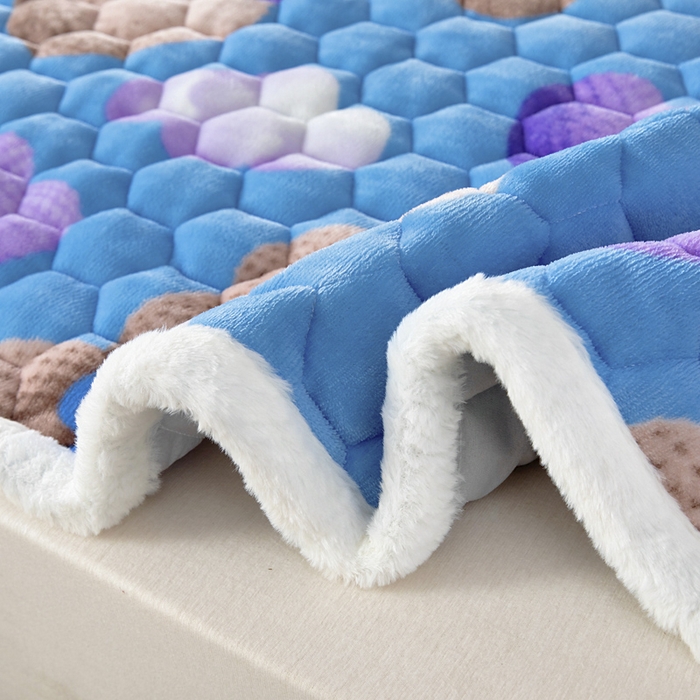 91家纺网 家纺一手货源 找家纺 情煊家纺 2025新款A类牛奶绒印花夹棉床垫 童趣