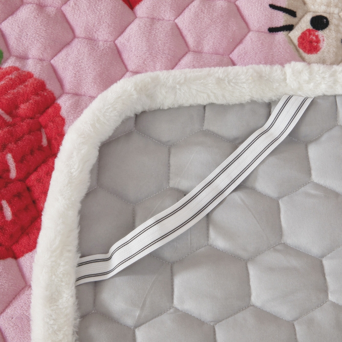 91家纺网 家纺一手货源 找家纺 情煊家纺 2025新款A类牛奶绒印花夹棉床垫 童真