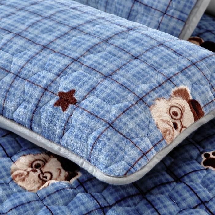 91家纺网 家纺一手货源 找家纺 情煊家纺 2025新款A类牛奶绒印花夹棉床垫 西高地