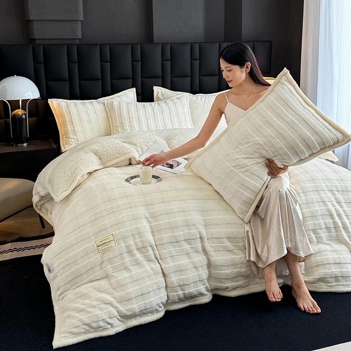 91家纺网 家纺一手货源 找家纺 （总）青竹苑 2025新款A类玉兔绒北极绒纯色单被套被套单件