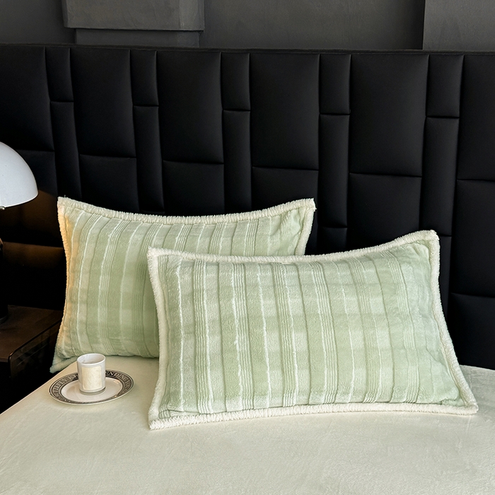 91家纺网 家纺一手货源 找家纺 青竹苑 2025新款A类玉兔绒北极绒纯色单被套被套单件 玉兔绿【双面加绒】