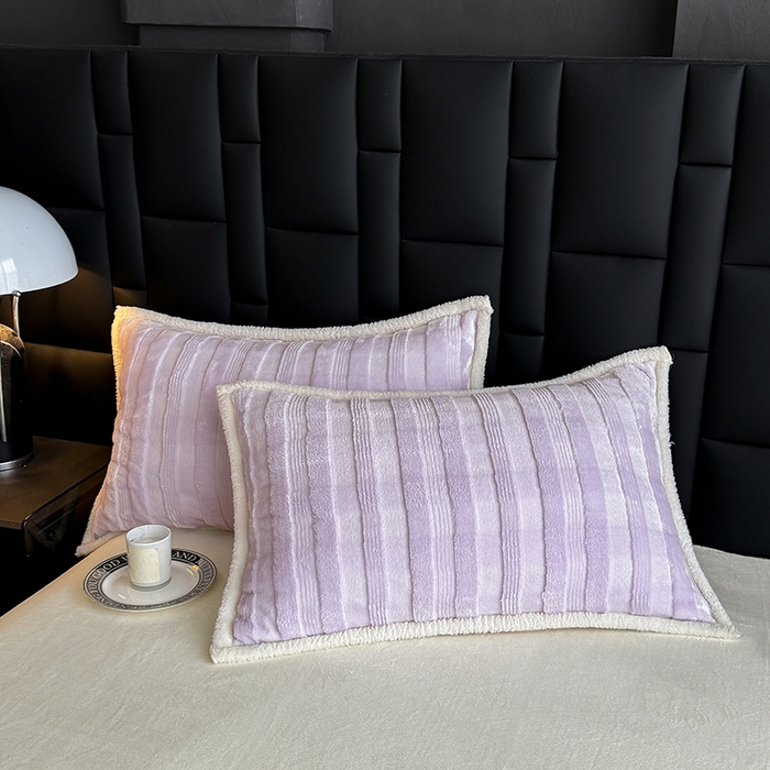 91家纺网 家纺一手货源 找家纺 青竹苑 2025新款A类玉兔绒北极绒纯色单被套被套单件 玉兔紫【双面加绒】