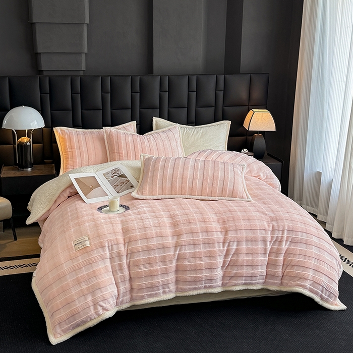 91家纺网 家纺一手货源 找家纺 青竹苑 2025新款A类玉兔绒北极绒纯色单被套被套单件 玉兔玉【双面加绒】