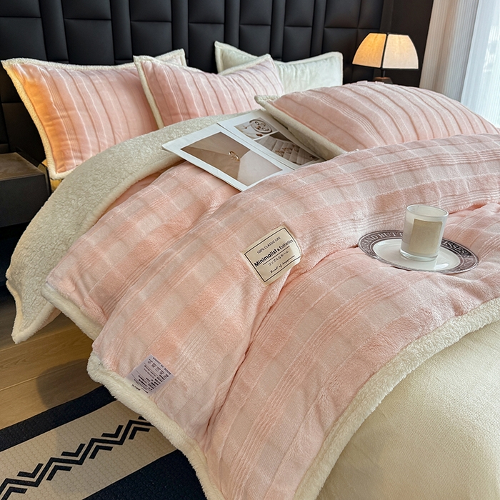 91家纺网 家纺一手货源 找家纺 青竹苑 2025新款A类玉兔绒北极绒纯色单被套被套单件 玉兔玉【双面加绒】