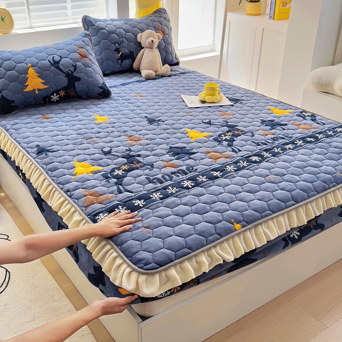 91家纺网 家纺一手货源 找家纺 （总）情煊家纺 2025新款双面全棉床盖夹棉床盖三件套