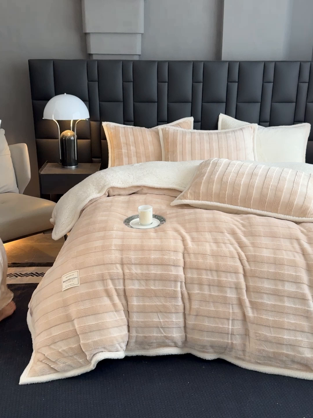 91家纺网 家纺一手货源 找家纺 青竹苑 2025新款A类玉兔绒北极绒纯色单被套被套单件 玉兔咖【双面加绒】