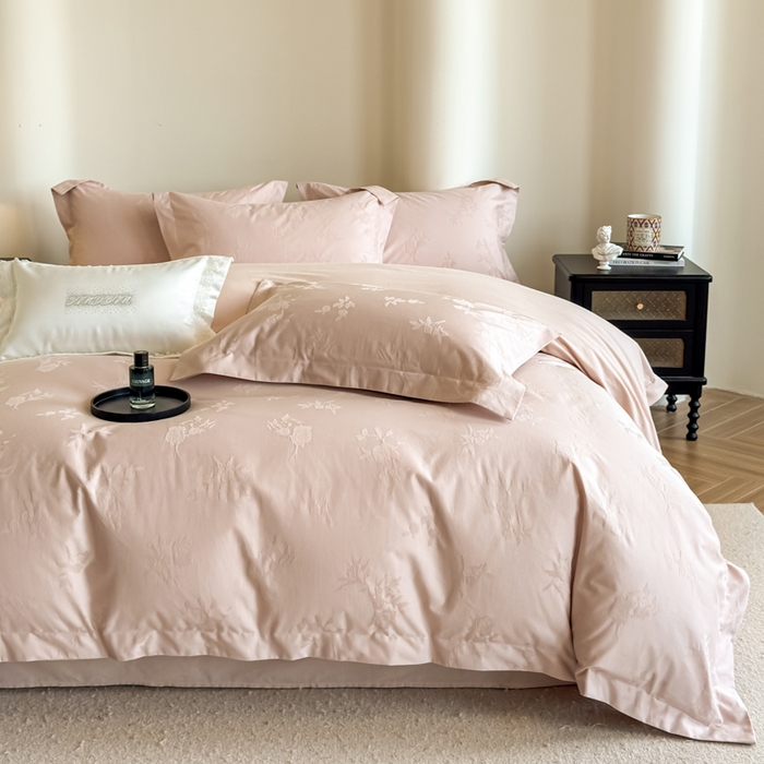 91家纺网 家纺一手货源 找家纺 （总）魅都 2025秋冬全棉厚织长绒棉磨毛立体浮雕提花四件套全棉四件套遇见花海