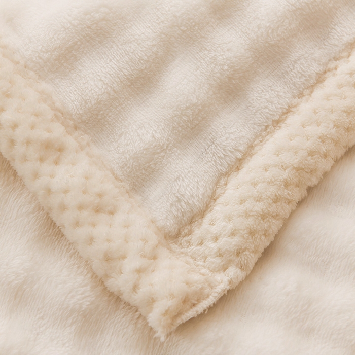 91家纺网 家纺一手货源 找家纺 青竹苑 2025新款兔毛绒多功能盖毯毛毯 简梦-米白