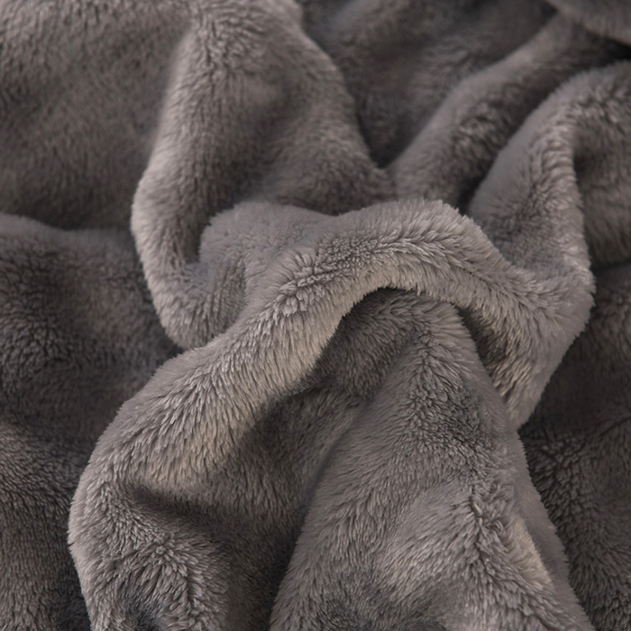 91家纺网 家纺一手货源 找家纺 青竹苑 2025新款兔毛绒多功能盖毯毛毯 简梦-浅灰