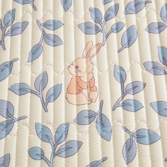 91家纺网 家纺一手货源 找家纺 恒尚居 2025新款全棉牛奶绒床盖四季可用纯棉夹棉床单床褥垫三件套-秋冬款系列一 菲菲兔【A纯棉-B牛奶绒】