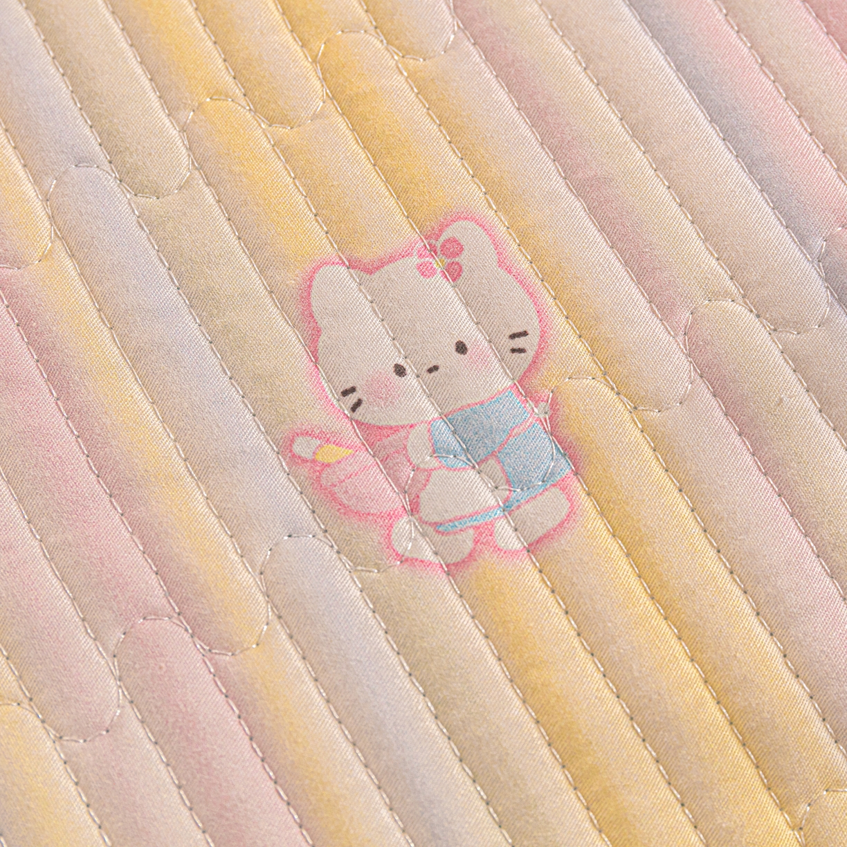 91家纺网 家纺一手货源 找家纺 恒尚居 2025新款全棉牛奶绒床盖四季可用纯棉夹棉床单床褥垫三件套-秋冬款系列一 彩虹猫【A纯棉-B牛奶绒】