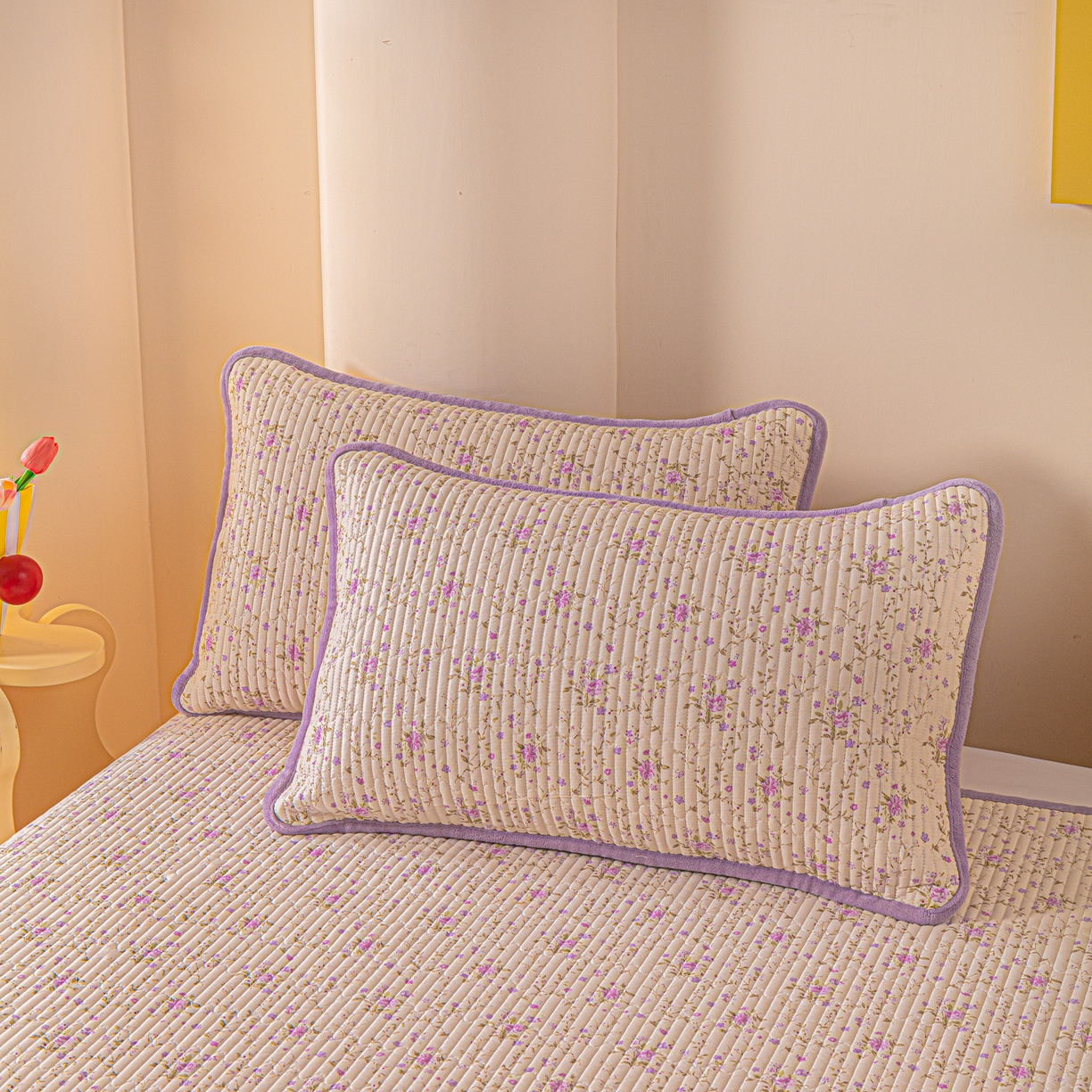 91家纺网 家纺一手货源 找家纺 恒尚居 2025新款全棉牛奶绒床盖四季可用纯棉夹棉床单床褥垫三件套-秋冬款系列一 熏衣紫【A纯棉-B牛奶绒】