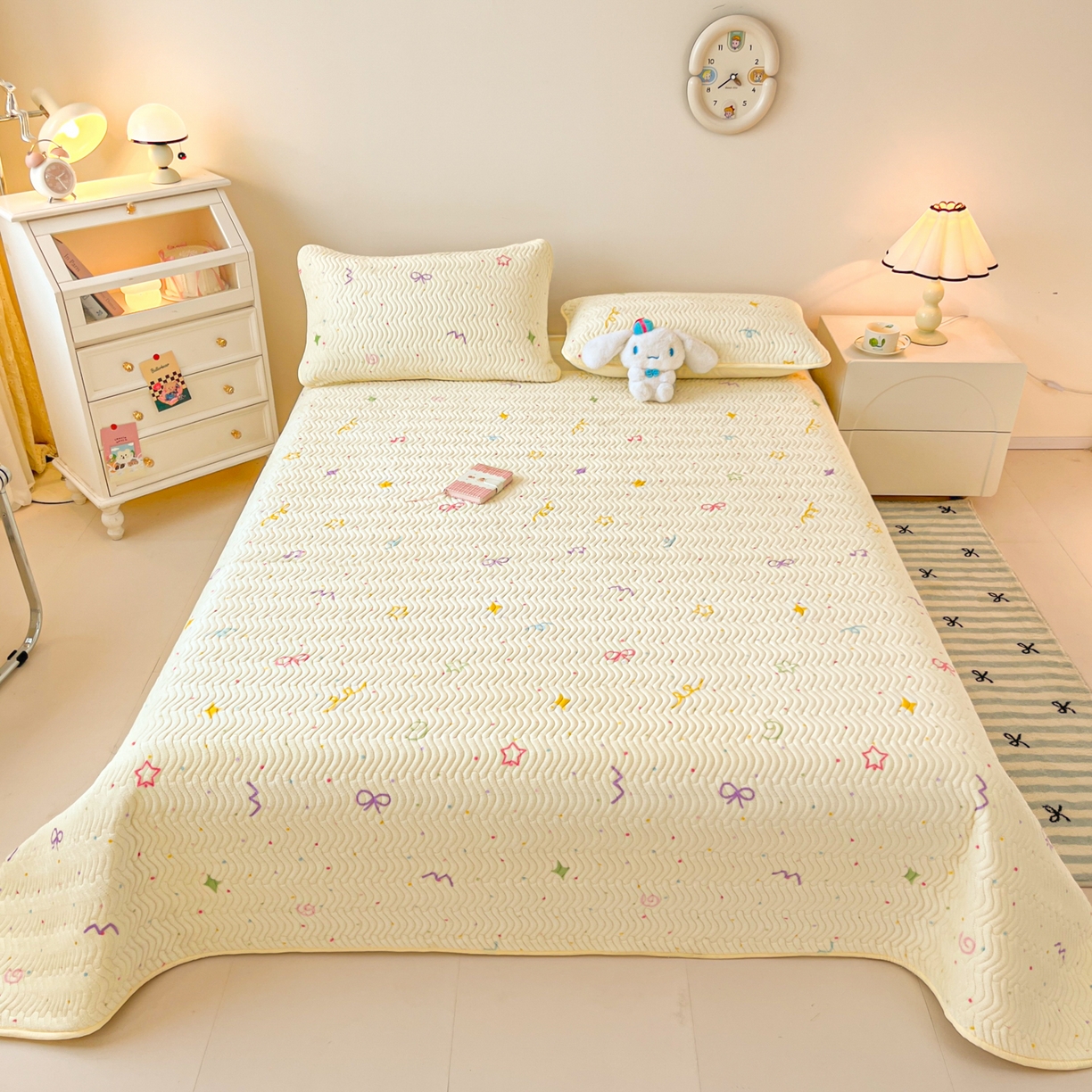 91家纺网 家纺一手货源 找家纺 酱子 2025新款牛奶绒印花床盖四季通用 床盖-星彩梦