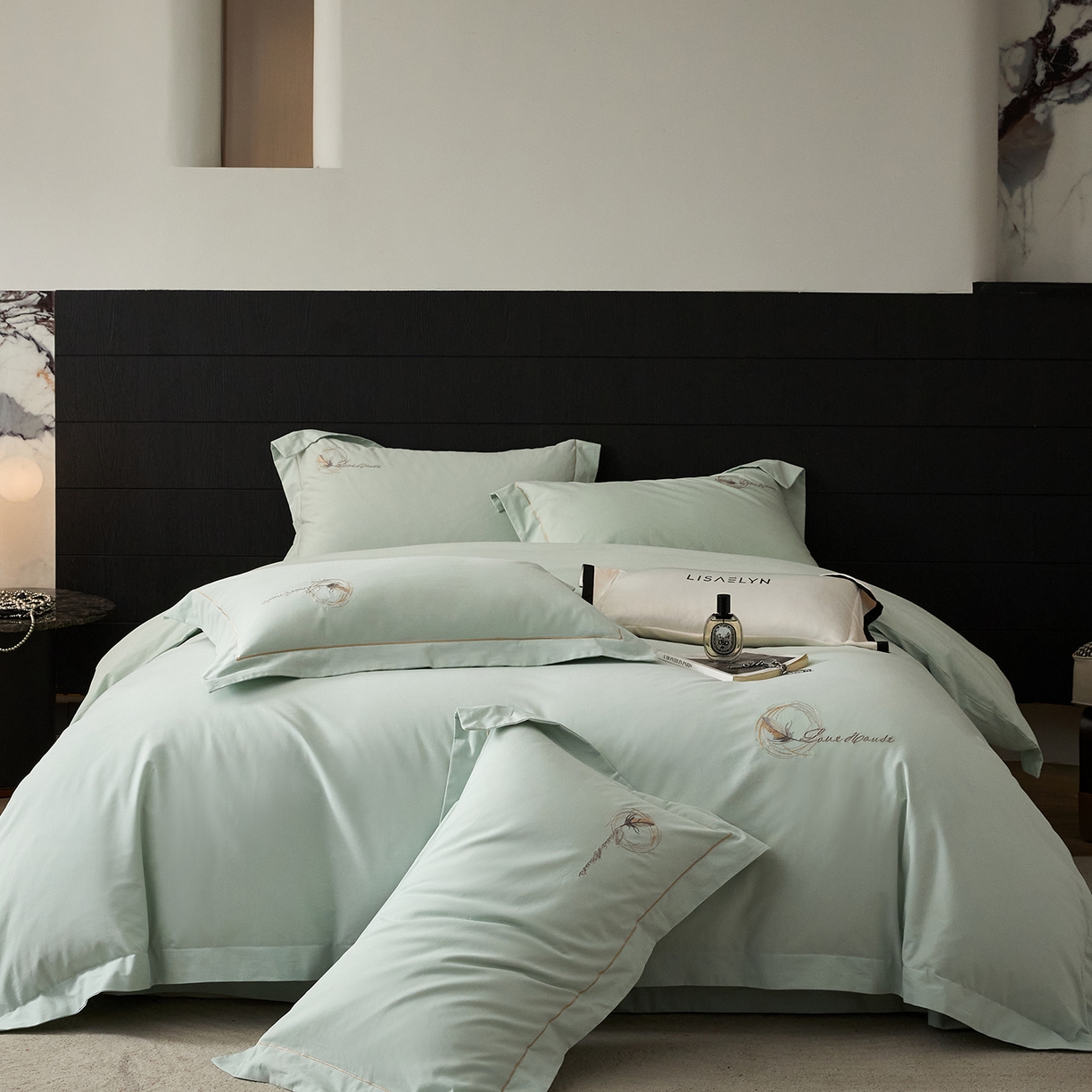 91家纺网 家纺一手货源 找家纺 （总）琉宿家纺 2025新款全棉轻奢磨毛宽边工艺四件套