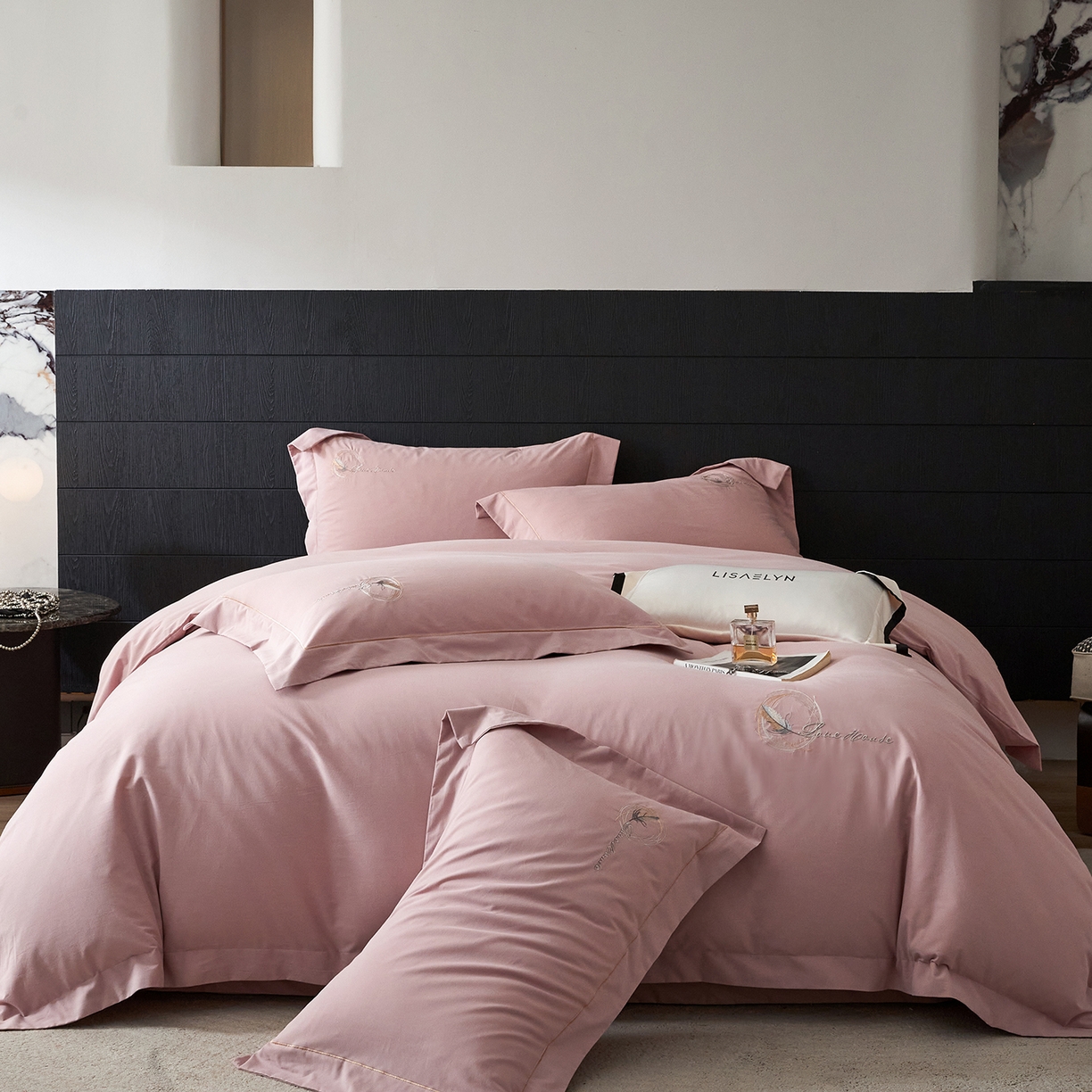 91家纺网 家纺一手货源 找家纺 （总）琉宿家纺 2025新款全棉轻奢磨毛宽边工艺四件套