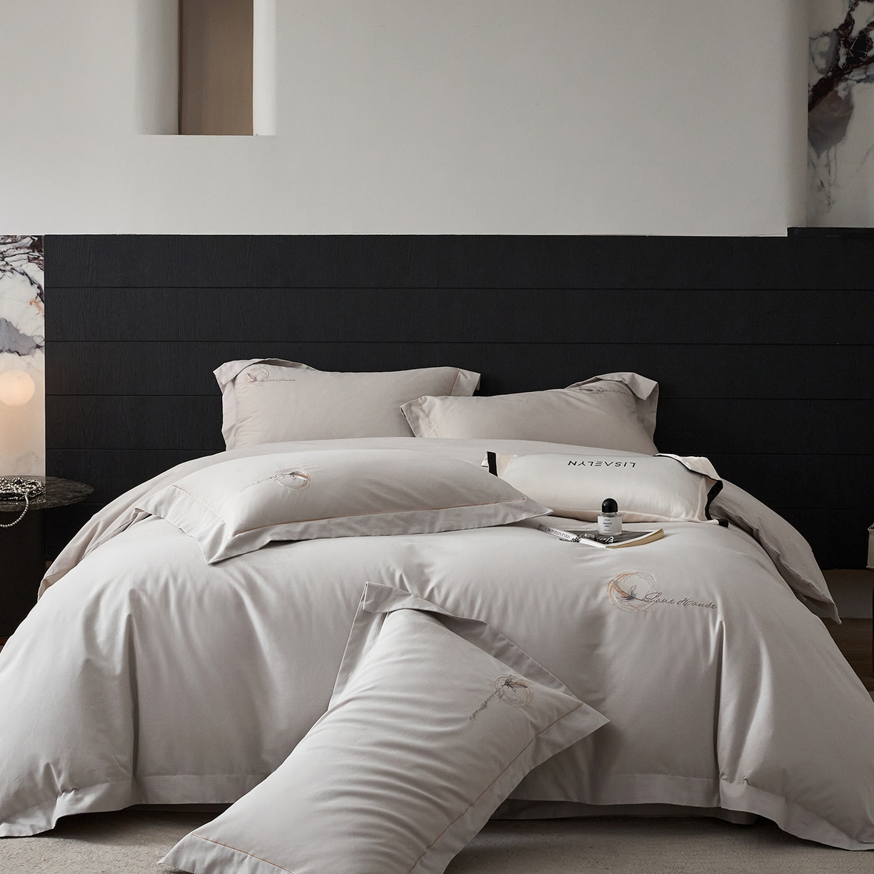 91家纺网 家纺一手货源 找家纺 （总）琉宿家纺 2025新款全棉轻奢磨毛宽边工艺四件套