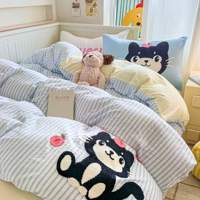 91家纺网 家纺一手货源 找家纺 （总）艾特你 2025新款高克重云朵棉毛巾绣四件套-系列二