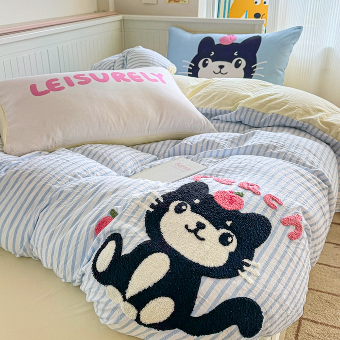 91家纺网 家纺一手货源 找家纺 （总）艾特你 2025新款高克重云朵棉毛巾绣四件套-系列二