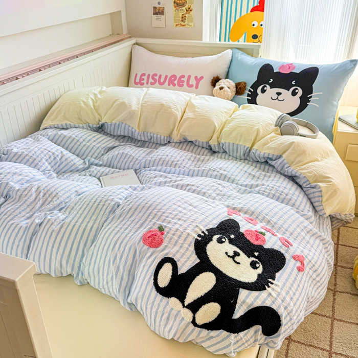 91家纺网 家纺一手货源 找家纺 （总）艾特你 2025新款高克重云朵棉毛巾绣四件套-系列二