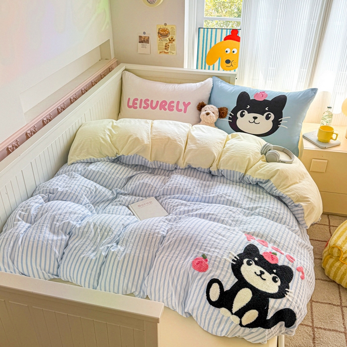 91家纺网 家纺一手货源 找家纺 （总）艾特你 2025新款高克重云朵棉毛巾绣四件套-系列二