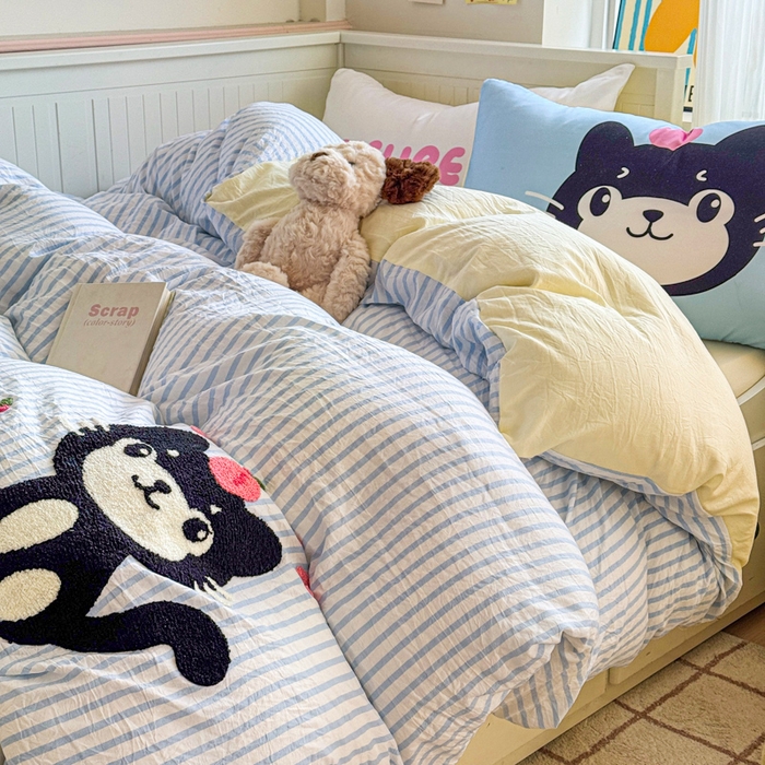 91家纺网 家纺一手货源 找家纺 （总）艾特你 2025新款高克重云朵棉毛巾绣四件套-系列二