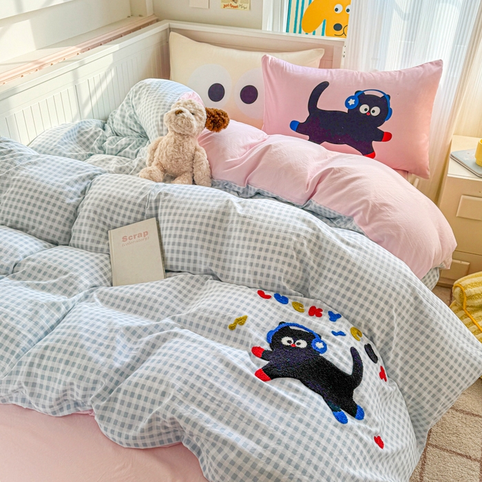 91家纺网 家纺一手货源 找家纺 （总）艾特你 2025新款高克重云朵棉毛巾绣四件套-系列二