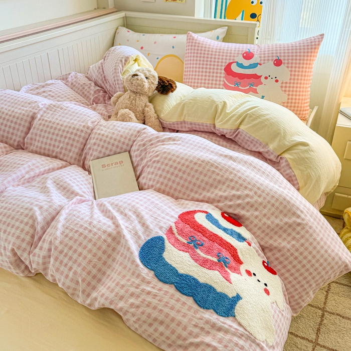 91家纺网 家纺一手货源 找家纺 （总）艾特你 2025新款高克重云朵棉毛巾绣四件套-系列二