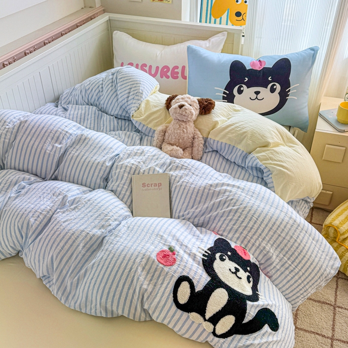 91家纺网 家纺一手货源 找家纺 （总）艾特你 2025新款高克重云朵棉毛巾绣四件套-系列二