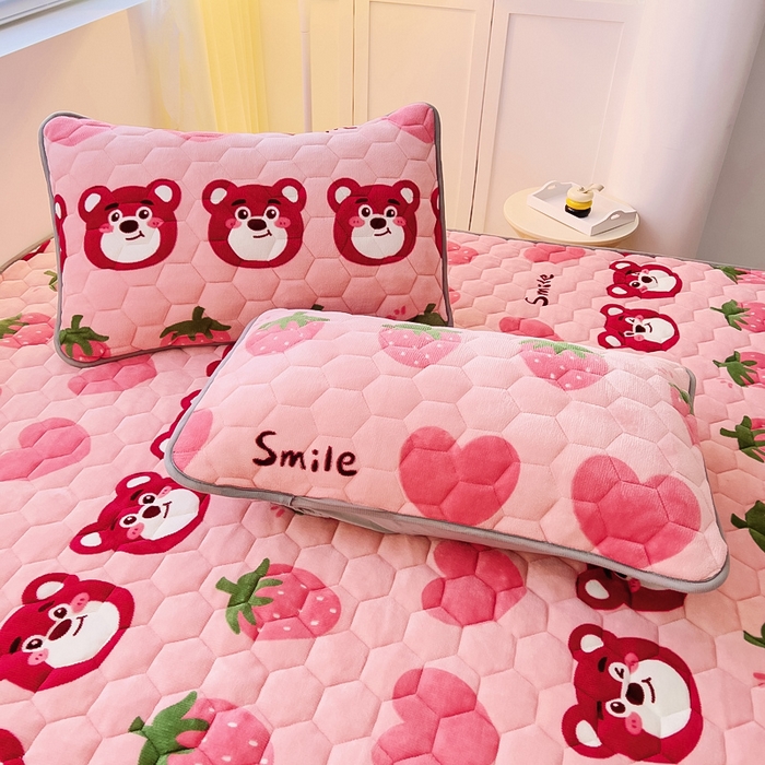 91家纺网 家纺一手货源 找家纺 （总）情煊家纺 2025新款保暖牛奶绒夹棉床笠-床笠款