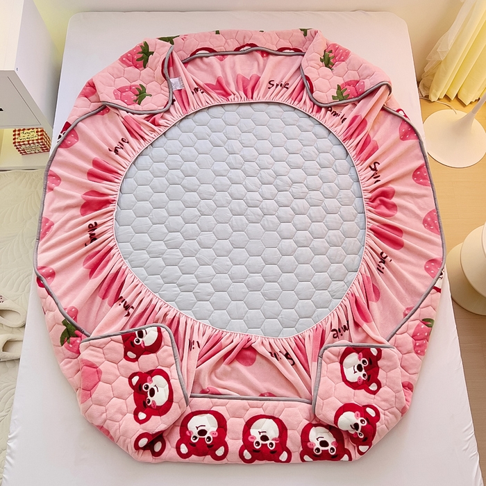 91家纺网 家纺一手货源 找家纺 （总）情煊家纺 2025新款保暖牛奶绒夹棉床笠-床笠款