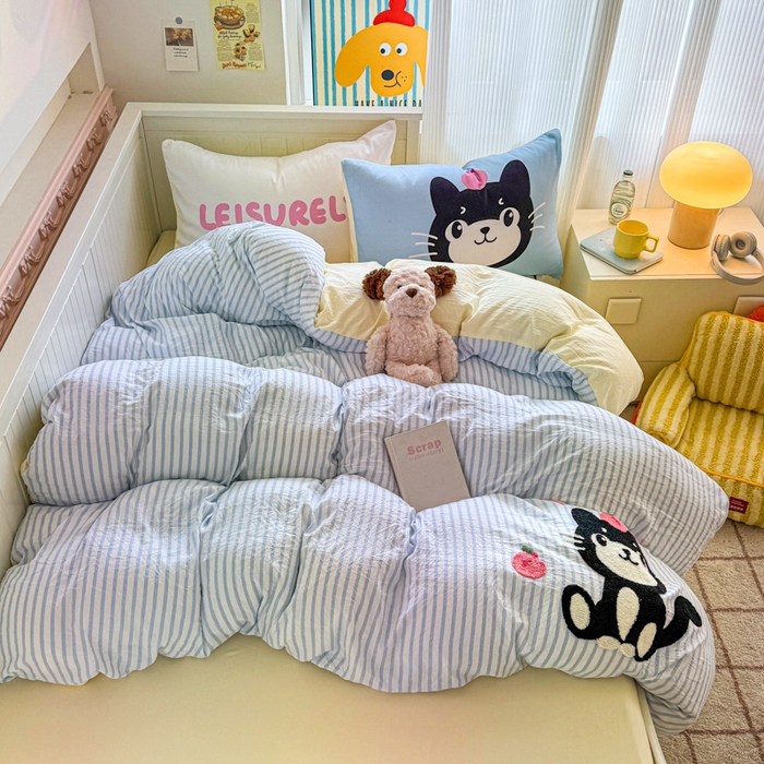 91家纺网 家纺一手货源 找家纺 （总）艾特你 2025新款高克重云朵棉毛巾绣四件套-系列二