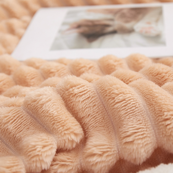 91家纺网 家纺一手货源 找家纺 楼兰公主毛毯专供 2025新款大抽条+羊羔绒绒毯盖毯毯子 双层大抽条+羊羔绒绒毯-卡其