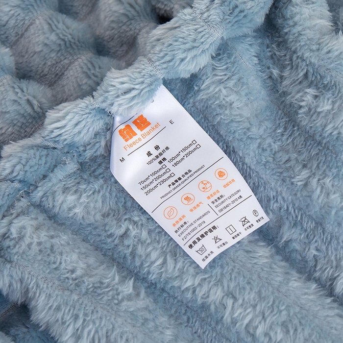 91家纺网 家纺一手货源 找家纺 楼兰公主毛毯专供 2025新款大抽条+羊羔绒绒毯盖毯毯子 单层大抽条绒毯-蓝灰