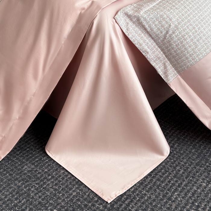 91家纺网 家纺一手货源 找家纺 苏美 2025新款全棉肌理纹绣花四件套-雅菲系列 雅菲-粉