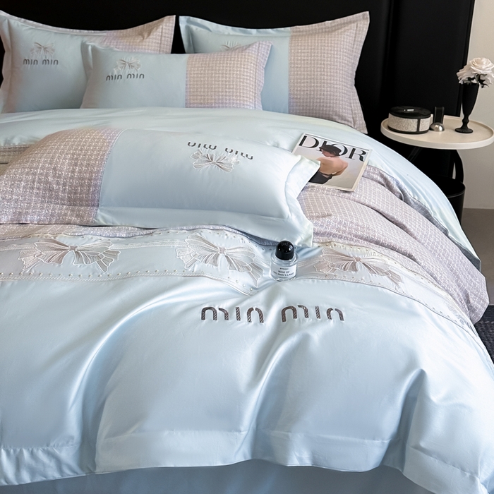 苏美 2025新款全棉肌理纹绣花四件套-雅菲系列 雅菲-蓝