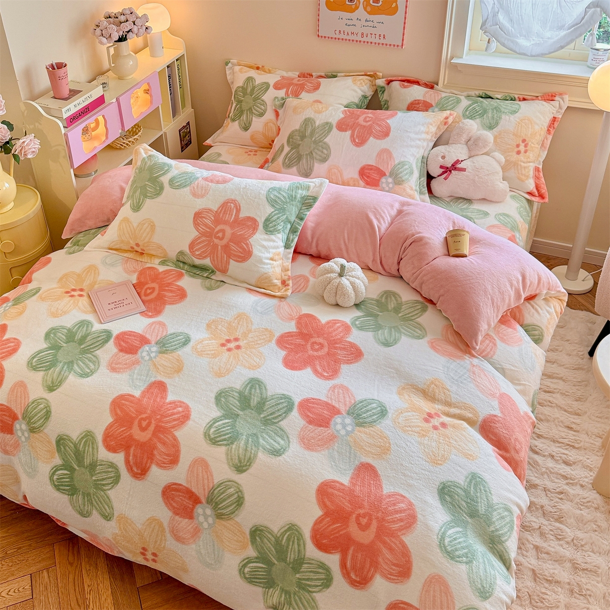 91家纺网 家纺一手货源 找家纺 名兮家居 2025秋冬新款加厚高克重牛奶绒单被套 倾城